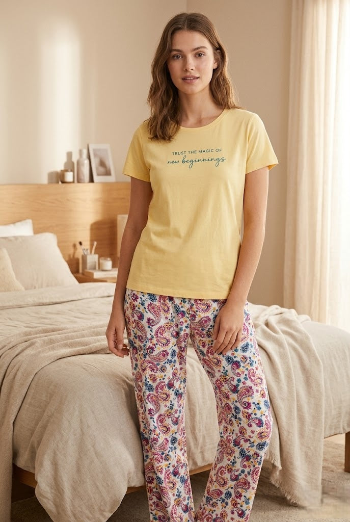 Night Wear Track Suits-Yellow