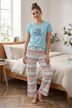 Night Wear Track Suits-Sky Green