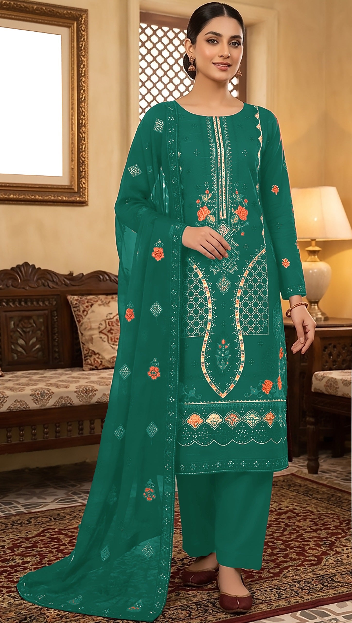 Mughal-E-Azam by Breeza Fashion – Embroidered 3PC Unstitched Lawn Suit