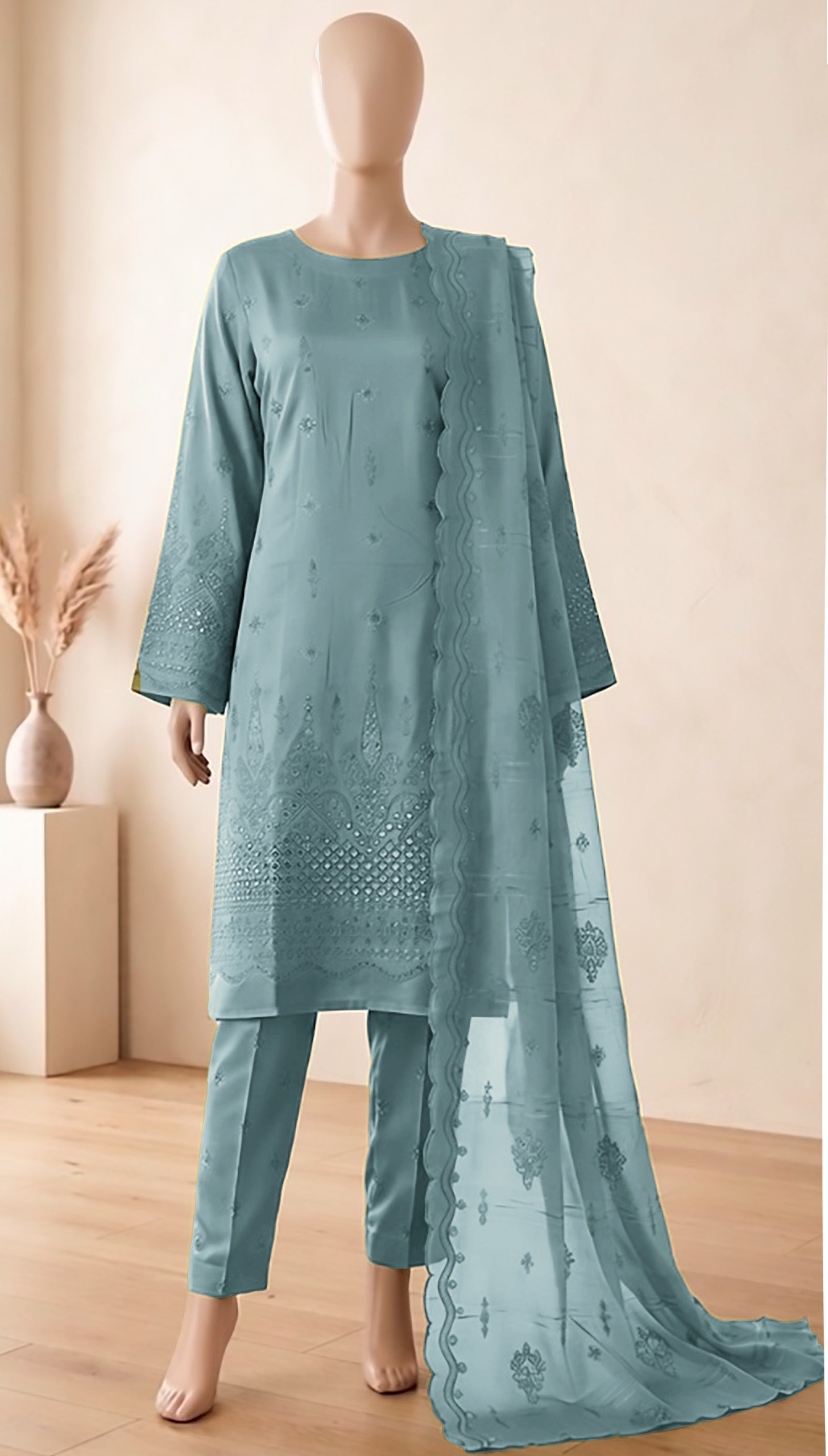 Sameena by Breeza Fashion – Embroidered 3PC Unstitched Lawn Suit