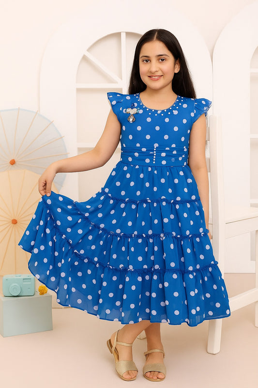 Adorable Girls’ Frock Party Dress with Tights