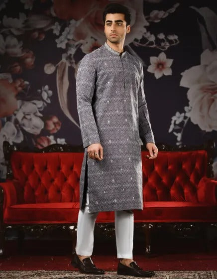 Jamawar Sherwani Kurta BY J.
