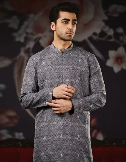 Jamawar Sherwani Kurta BY J.