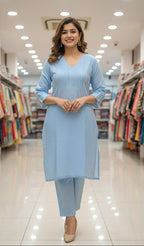 Bonanza 2 Piece Lawn Stitched (Shirt &Trouser) (Athens Blue)