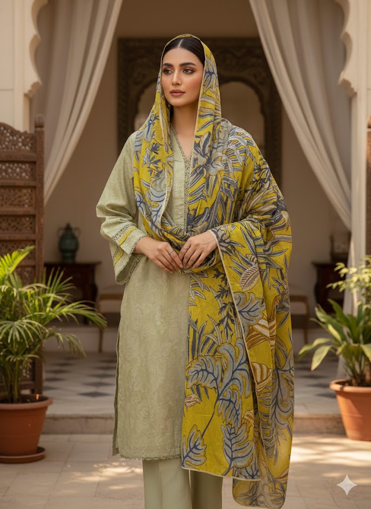 Khaadi 2-Piece Lawn Suit (Shirt & Dupatta)
