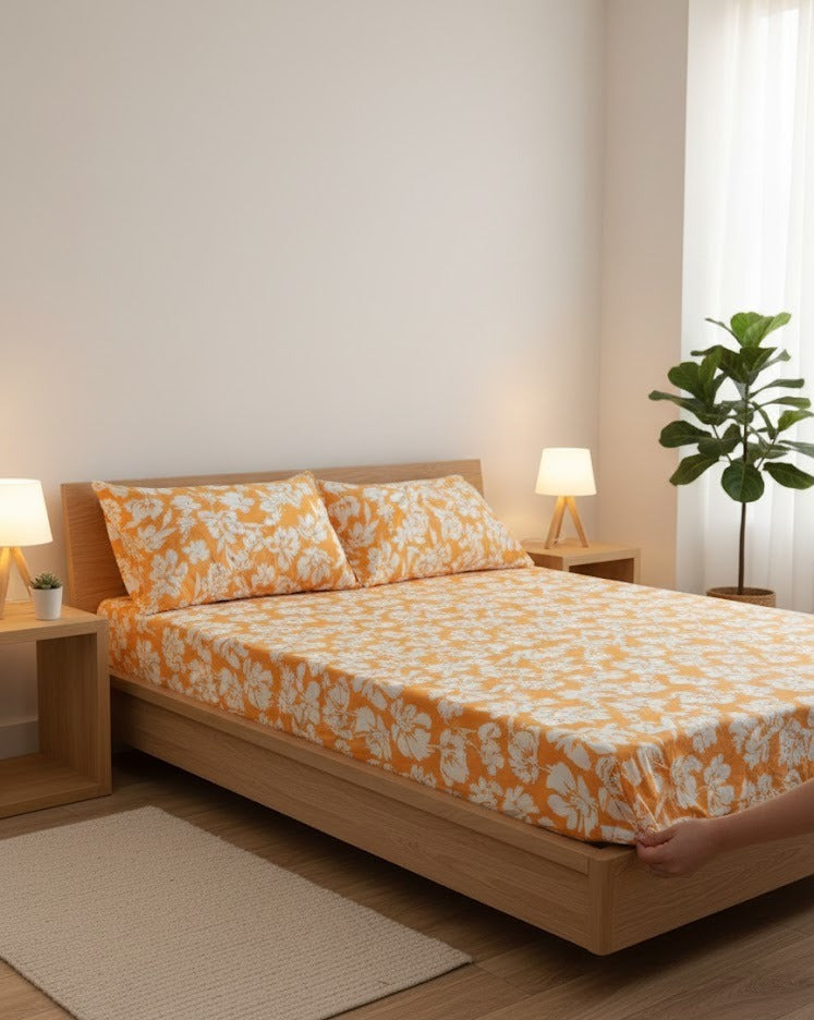 Bed Fitted Cover by GAP (Double) with 2 Pillow Covers