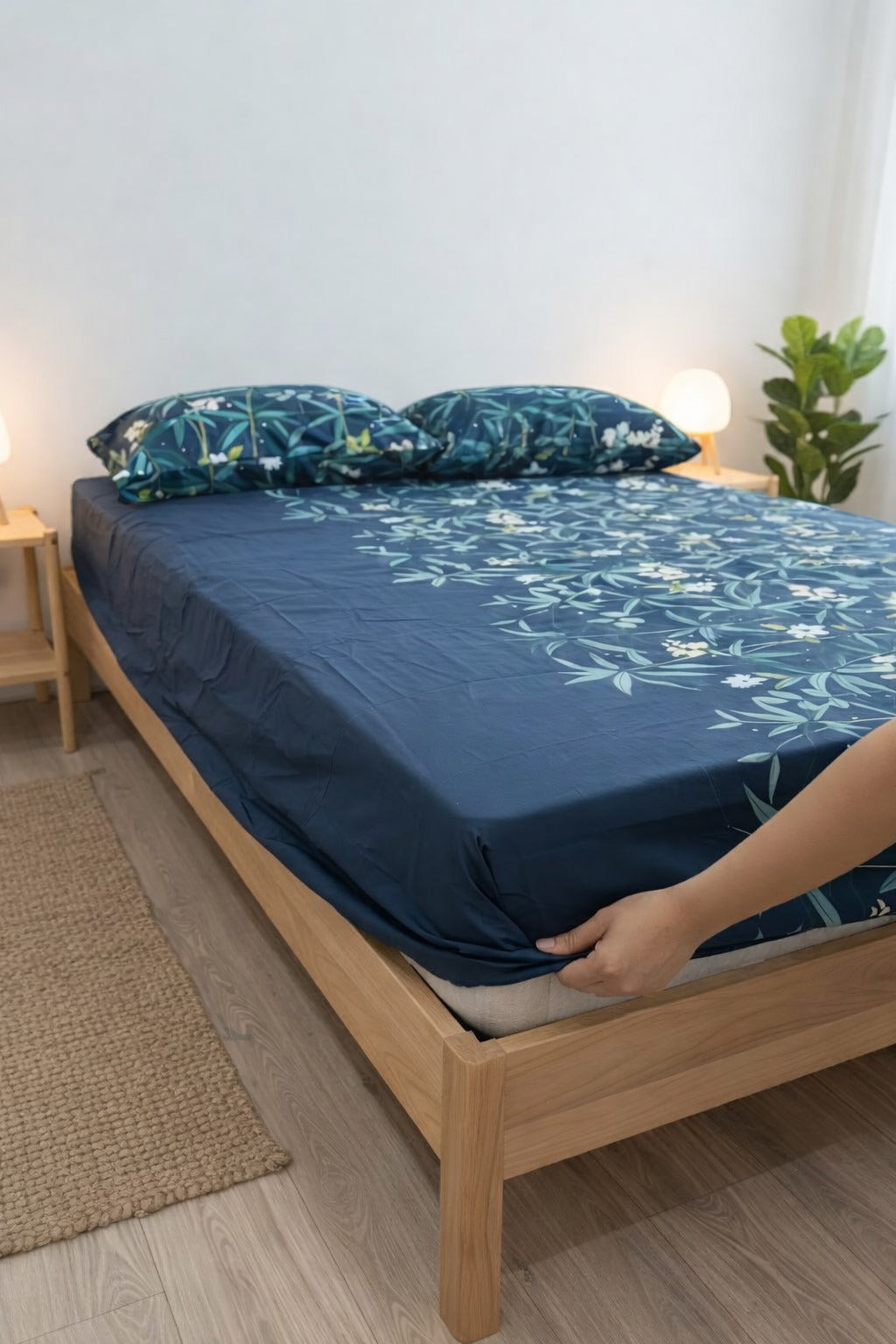 Bed Fitted Cover by GAP (Double) with 2 Pillow Covers