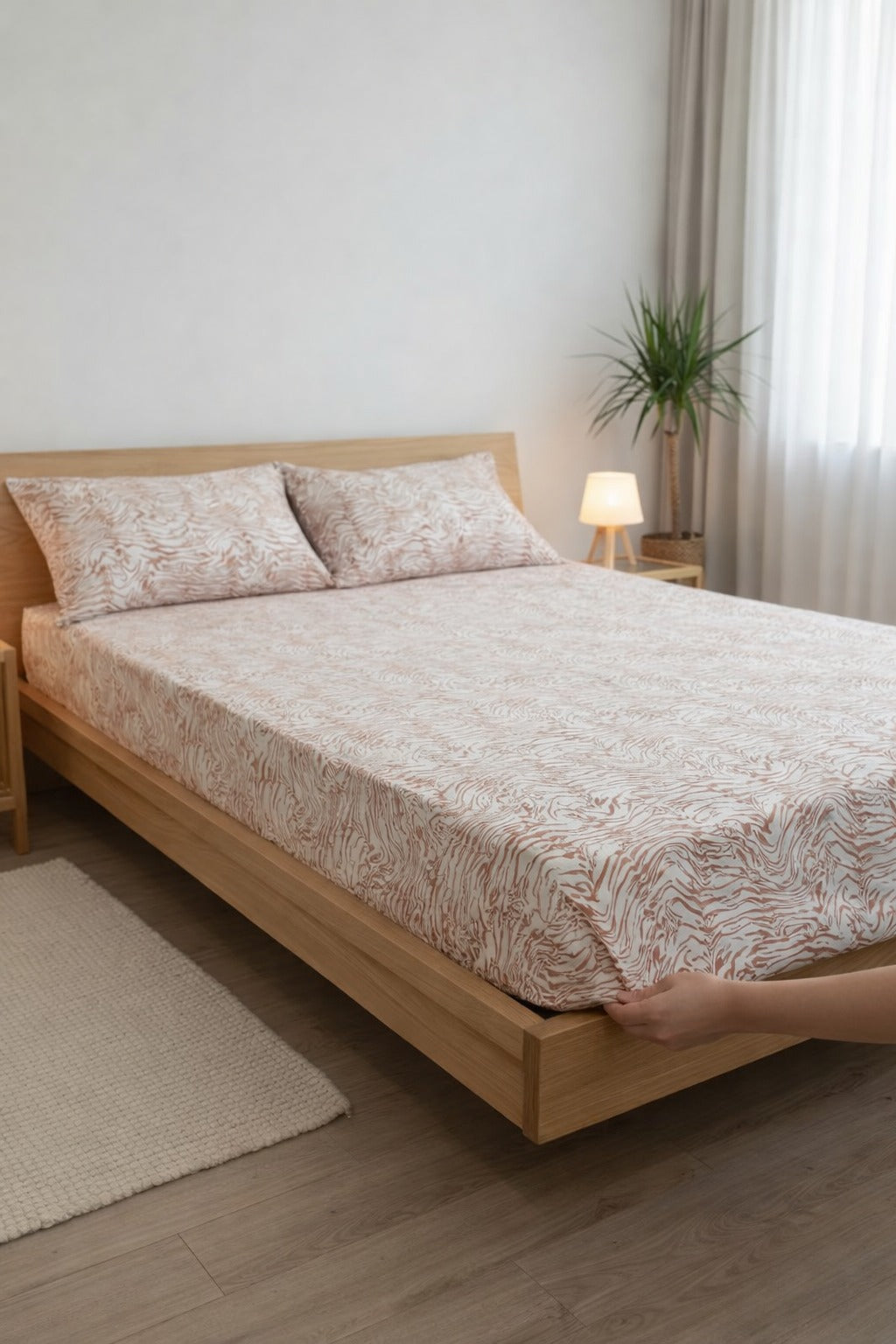 Bed Fitted Cover by GAP (Double) with 2 Pillow Covers