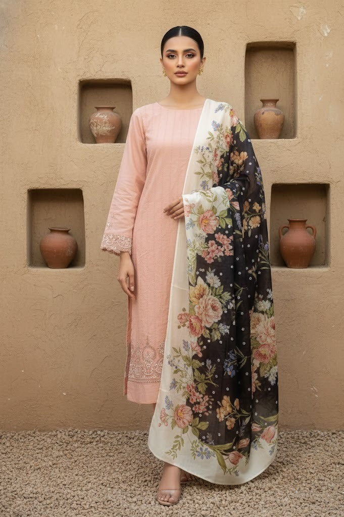 Mix Brand Embroidery Unstitched 3-Piece Suit