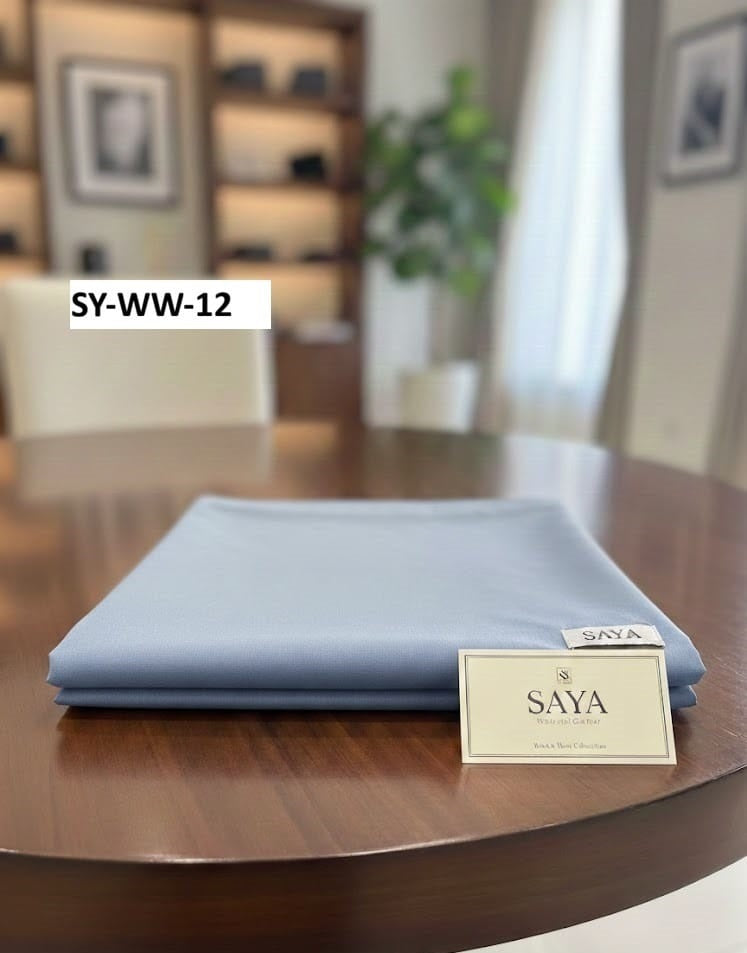 SAYA MEN'S Unstitched Premium Wash & Wear Suit (White)