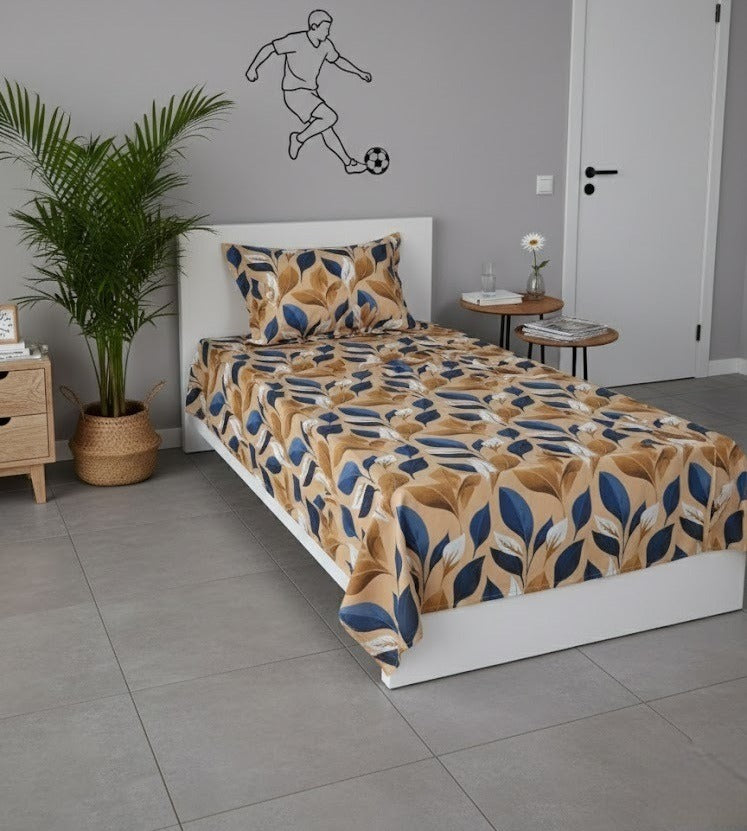 Gul Ahmed Single Bedsheet with Pillow Cover