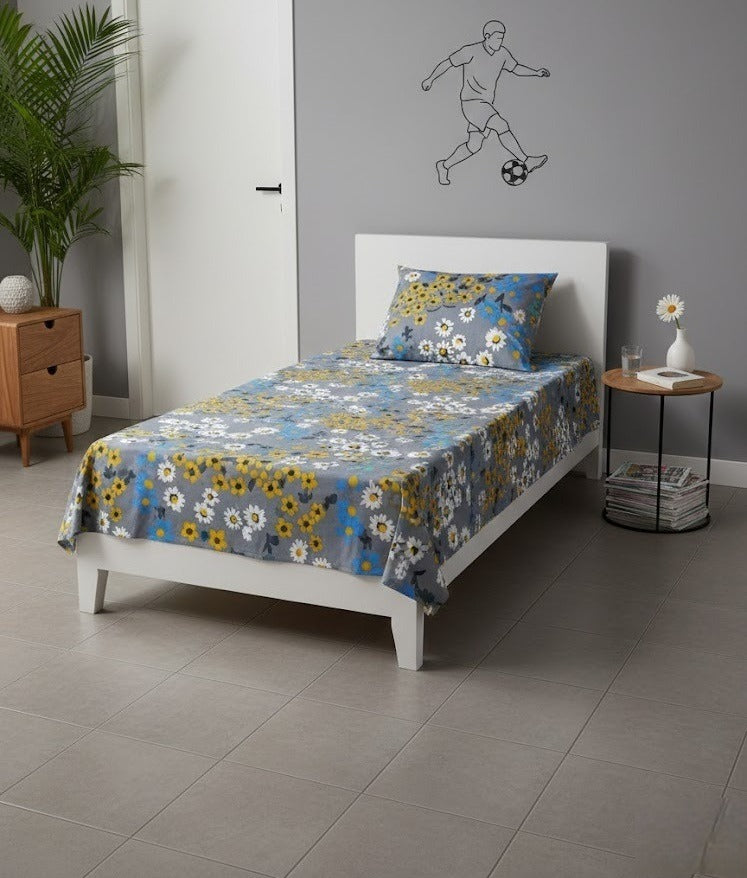 Gul Ahmed Single Bedsheet with Pillow Cover