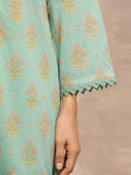 Edenrobe By Allure Unstitched Printed Lawn (C Green)