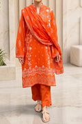Aryana By KBC Fashion - 3PC Unstitched Printed Lawn Suit (Orange)