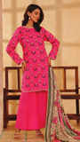 Woman wearing mor e bagh a pink traditional outfit with a patterned dupatta in a room.