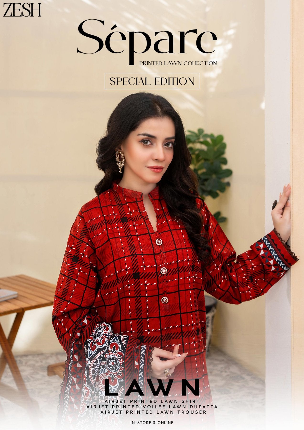 ZESH - Unstitched Same Print 3 Piece Lawn