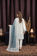 Zsh Stitched 3pc Printed Lawn Suit (Soft Pearl)