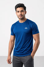 Fashion - Alo Men’s Dry Fit Crew Neck T-Shirt (Blue)
