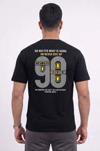 Never Give Up 90 - Men's Casual Crew Neck T-Shirt (Black)