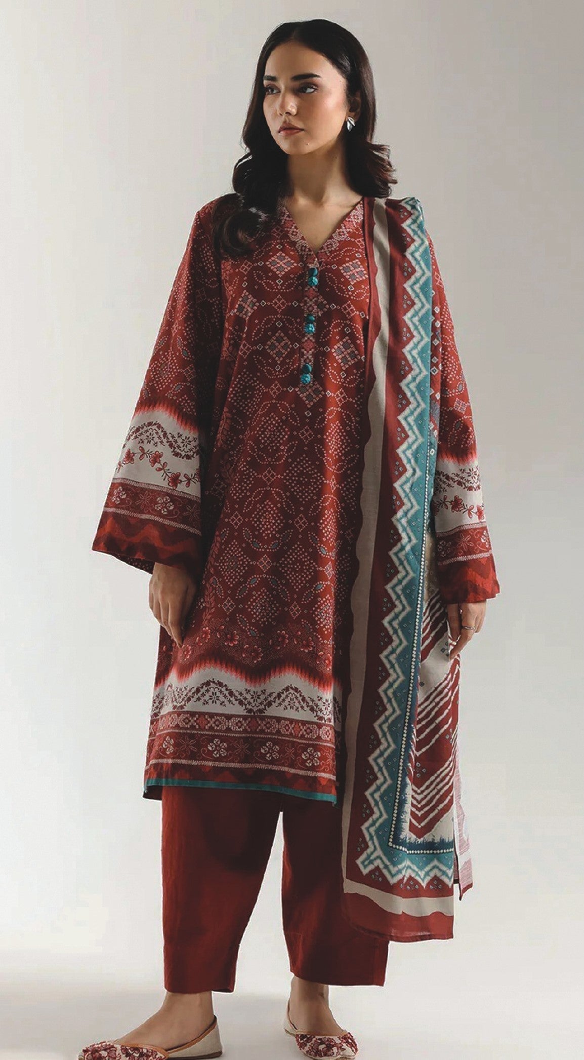 ETHNC Digital Printed Lawn 3 Piece Suit SS'26