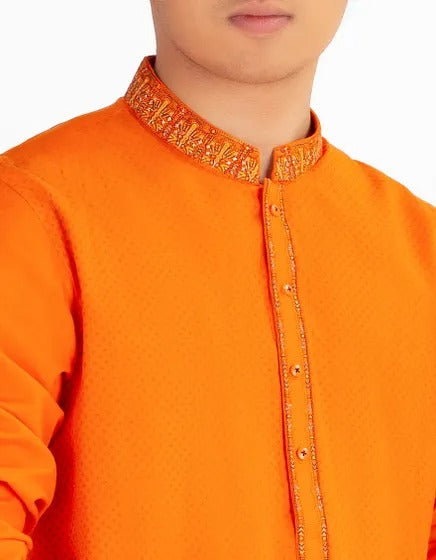 Semi-Formal Kurta For Teens With Printed Design On Front Embroidery