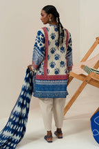 Mahya Sana Safinaz 3PC Unstitch Lawn. (blue & cream)