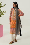 Mahya Sana Safinaz 3PC Unstitch Lawn. (orange & white)