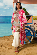 Mahay Sana Safinaz 3PC Unstitch Lawn. (pink & white)
