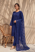Grace by Breeza Fashion - 3PC Unstitched Embroidered Lawn Suit (Navy Blue)