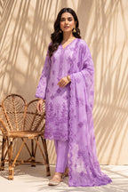 Halima by Breeza Fashion - 3PC Unstitched Embroidered Lawn Suit (Purple)