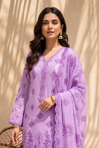 Halima by Breeza Fashion - 3PC Unstitched Embroidered Lawn Suit (Purple)