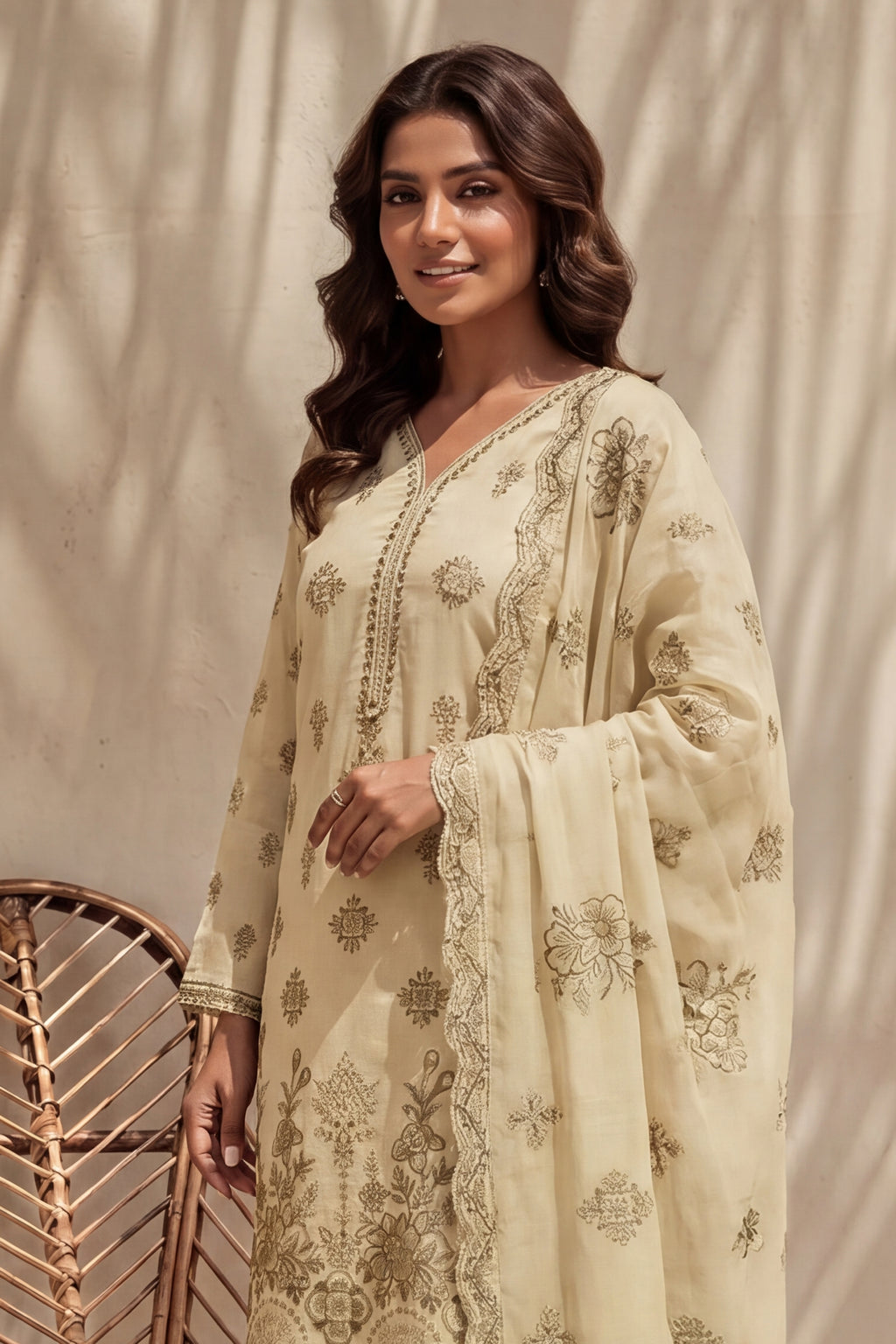 Halima by Breeza Fashion - 3PC Unstitched Embroidered Lawn Suit (Yellow)