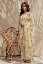 Halima by Breeza Fashion - 3PC Unstitched Embroidered Lawn Suit (Yellow)