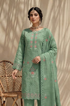 Kiran by Breeza Fashion - 3PC Unstitched Embroidered Lawn Suit (Pista)