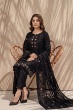 Kiran by Breeza Fashion - 3PC Unstitched Embroidered Lawn Suit (Black)