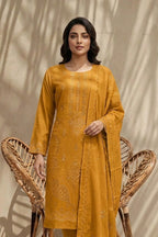Maliha by Breeza Fashion - 3PC Unstitched Embroidered Lawn Suit (Yellow)