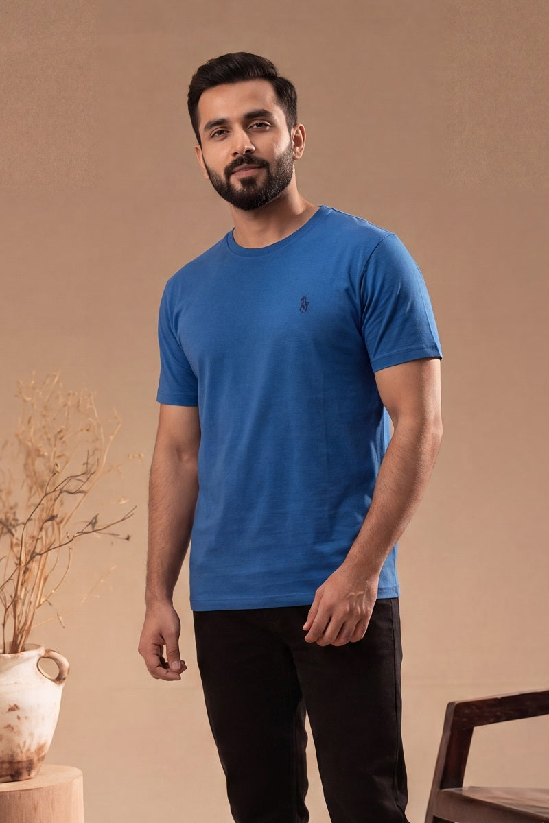 Polo Round Neck T-Shirt (Blue)