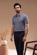 Men’s Vertical Stripe Old Money Polo Shirt | Zipper Coller (Gray)