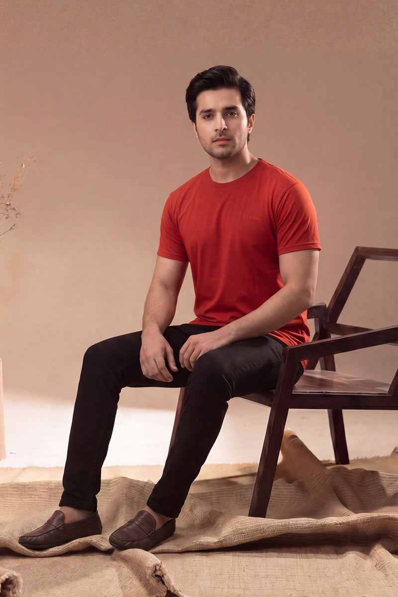 Imported Gucci Round Neck T-Shirt (Red)