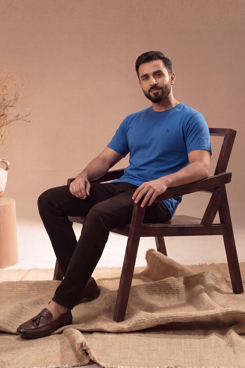 Polo Round Neck T-Shirt (Blue)