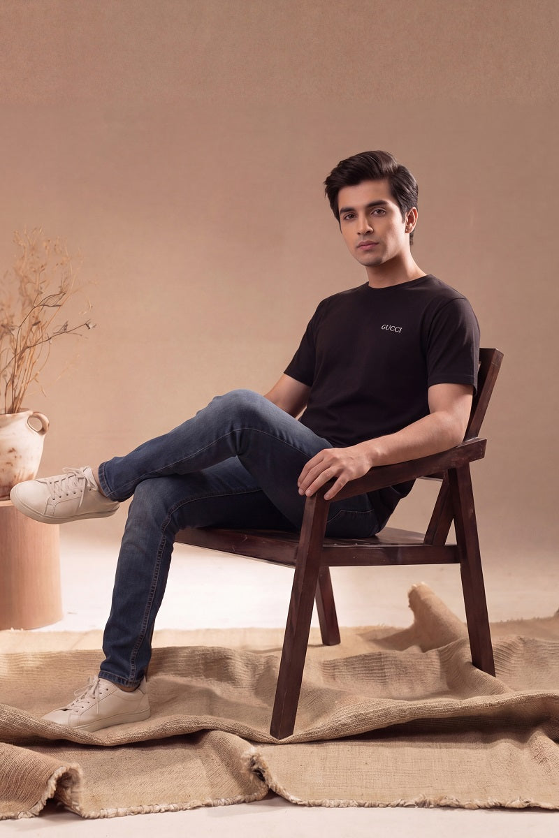 Imported Gucci Round Neck T-Shirt (Black)