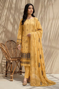 Mushk by Breeza Fashion - 3PC Unstitched Embroidered Lawn Suit (Yellow)