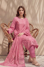 Parishey by Breeza Fashion - 3PC Unstitched Embroidered Lawn Suit (Pink)