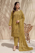Parveen by Breeza Fashion - 3PC Unstitched Embroidered Lawn Suit (Luxor Gold)