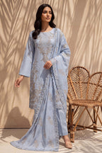 Parveen by Breeza Fashion - 3PC Unstitched Embroidered Lawn Suit (Gray)