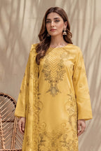 Parveen by Breeza Fashion - 3PC Unstitched Embroidered Lawn Suit (Yellow)