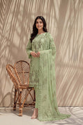 Parveen by Breeza Fashion - 3PC Unstitched Embroidered Lawn Suit (Pista)
