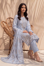 Parveen by Breeza Fashion - 3PC Unstitched Embroidered Lawn Suit (Gray)