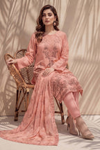 Parveen by Breeza Fashion - 3PC Unstitched Embroidered Lawn Suit (Light Pink)