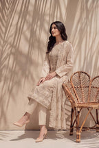 Parveen by Breeza Fashion - 3PC Unstitched Embroidered Lawn Suit (Cream)